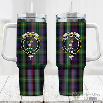 Tartan Vibes Clothing Watson Tartan and Family Crest Tumbler with Handle