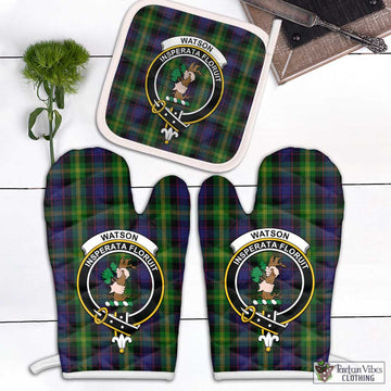 Watson Tartan Combo Oven Mitt & Pot-Holder with Family Crest Combo 1 Oven Mitt & 1 Pot-Holder White - Tartan Vibes Clothing