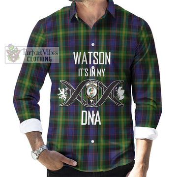 Watson Tartan Long Sleeve Button Shirt with Family Crest DNA In Me Style