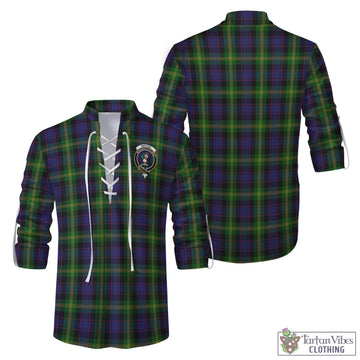 Tartan Vibes Clothing Watson Tartan Men's Scottish Traditional Jacobite Ghillie Kilt Shirt with Family Crest