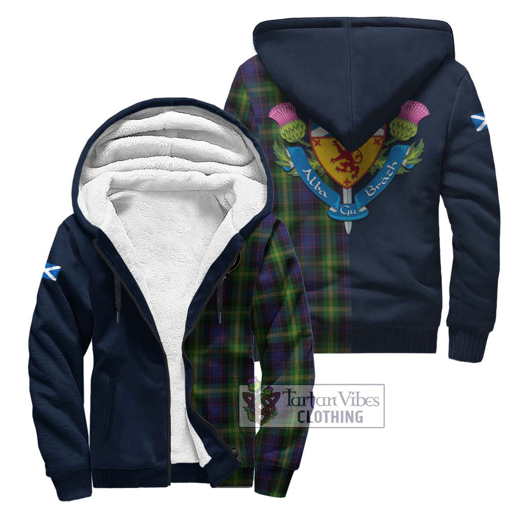 Tartan Vibes Clothing Watson Tartan Sherpa Hoodie with Scottish Lion Royal Arm Half Style