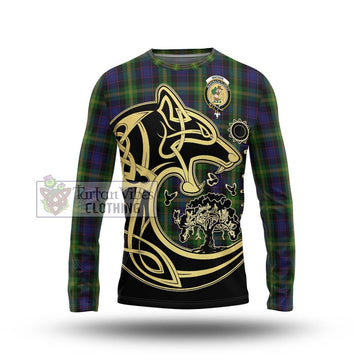 Watson Tartan Long Sleeve T-Shirt with Family Crest Celtic Wolf Style Unisex - Tartan Vibes Clothing