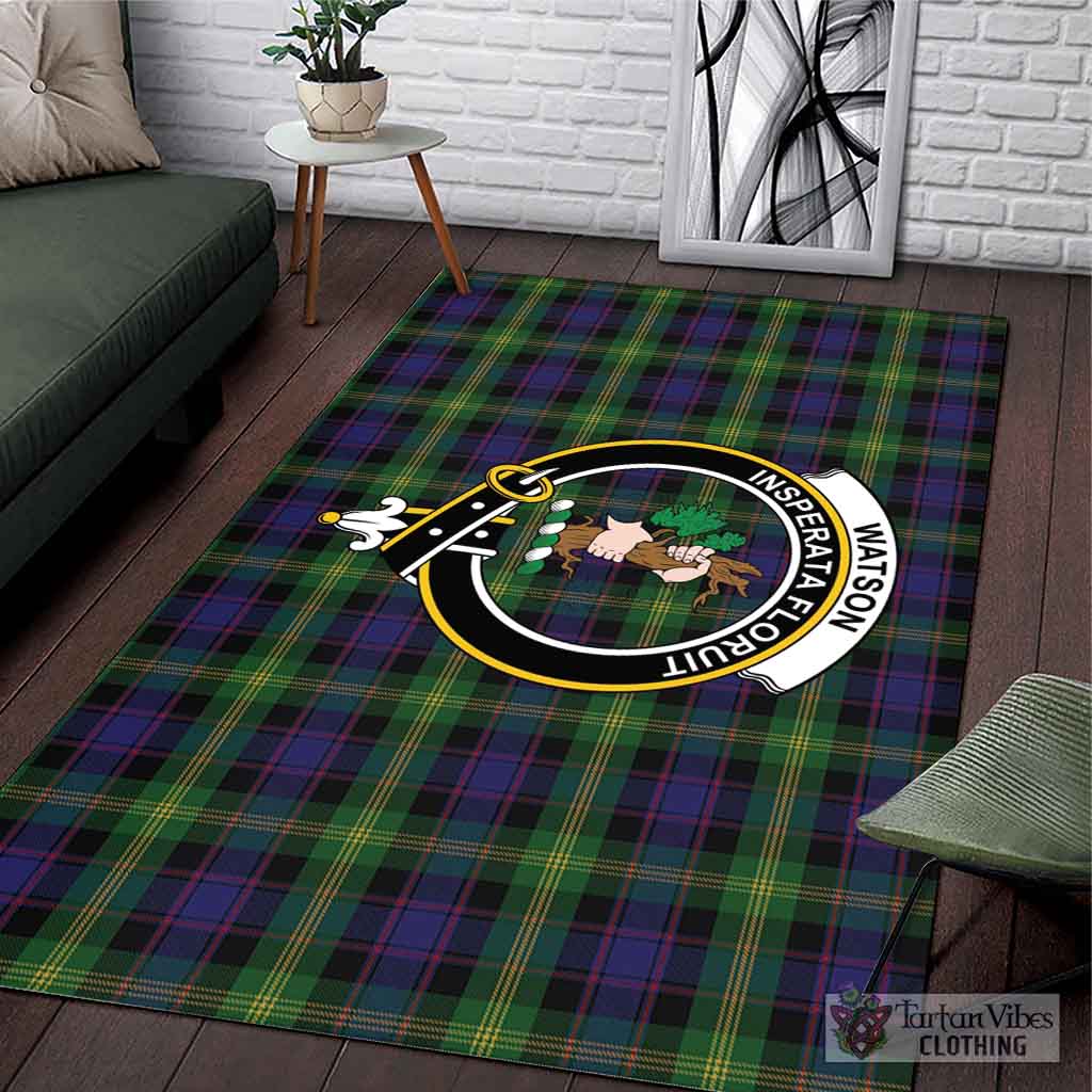 Tartan Vibes Clothing Watson Tartan Area Rug with Family Crest