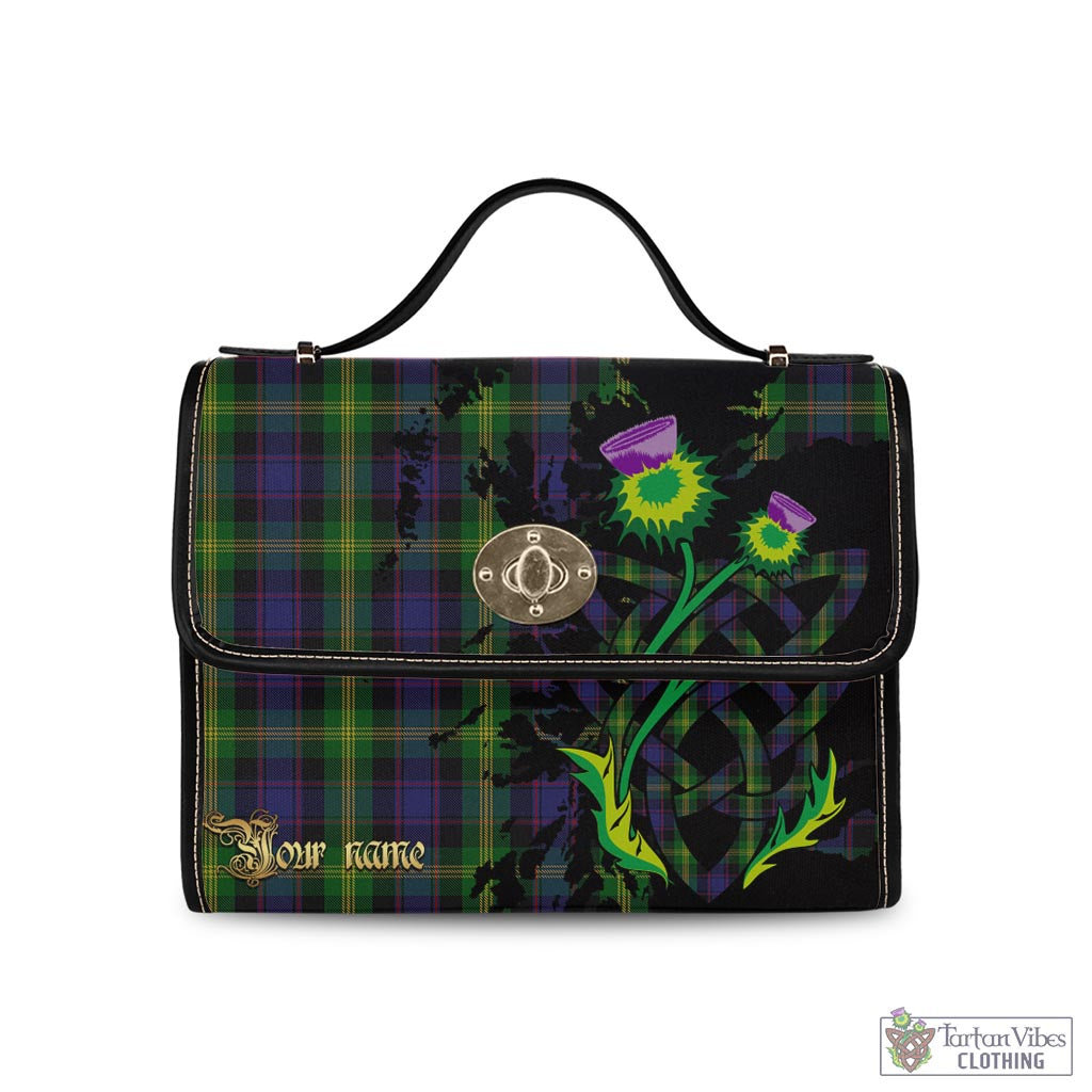 Tartan Vibes Clothing Watson Tartan Waterproof Canvas Bag with Scotland Map and Thistle Celtic Accents