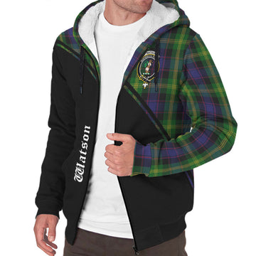 Watson Tartan Sherpa Hoodie with Family Crest Curve Style