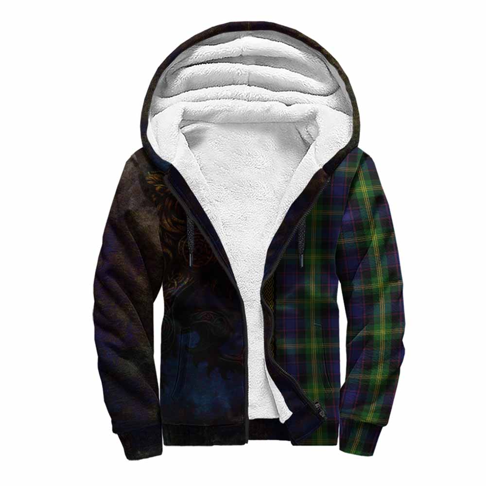 Tartan Vibes Clothing Watson Tartan Family Crest Sherpa Hoodie Alba Gu Brath Be Brave Lion Ancient Style