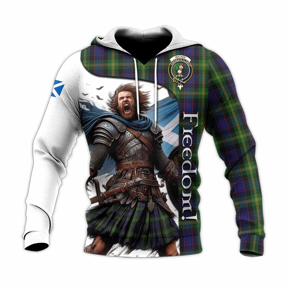Tartan Vibes Clothing Watson Crest Tartan Knitted Hoodie Inspired by the Freedom of Scottish Warrior