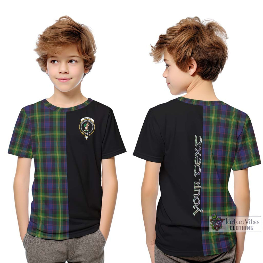 Watson Tartan Kid T-Shirt with Family Crest and Half Of Me Style Youth XL Size14 - Tartanvibesclothing Shop