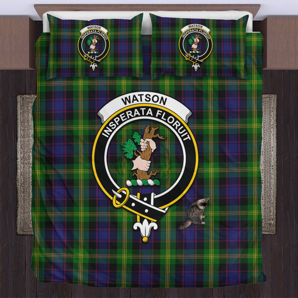 Watson Tartan Bedding Set with Family Crest US Bedding Set - Tartan Vibes Clothing