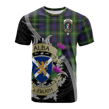 Tartan Vibes Clothing Watson Tartan Family Crest Cotton T-shirt Lion Rampant Royal Thistle Shield Celtic Inspired