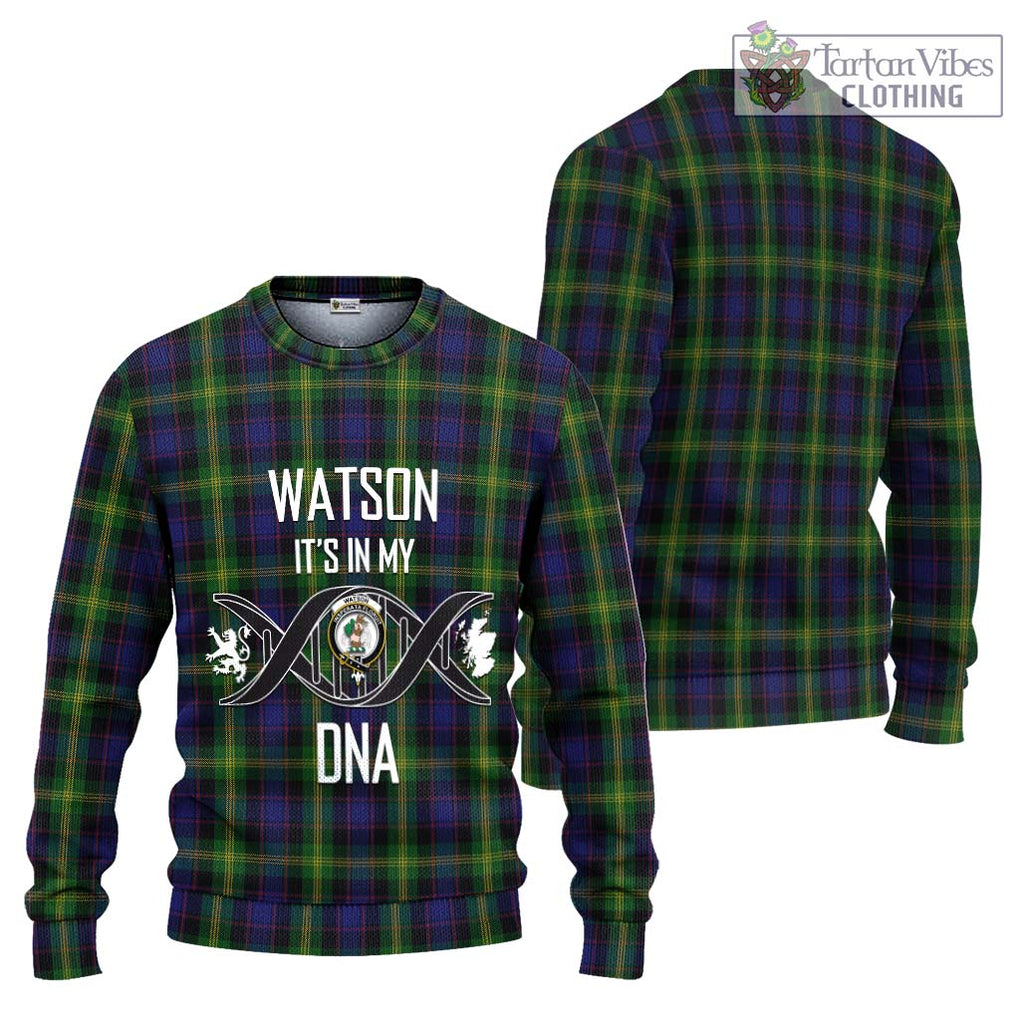 Watson Tartan Knitted Sweater with Family Crest DNA In Me Style Unisex - Tartanvibesclothing Shop