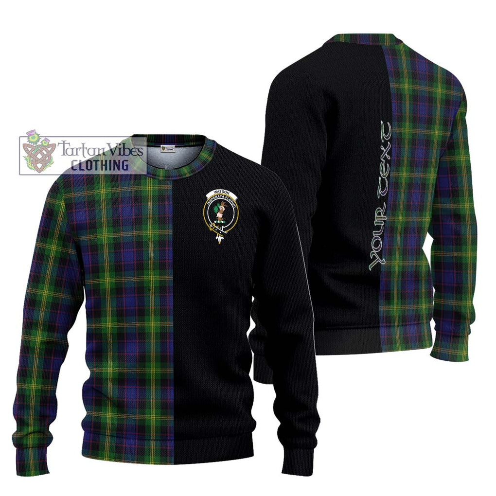 Watson Tartan Knitted Sweater with Family Crest and Half Of Me Style Unisex - Tartanvibesclothing Shop