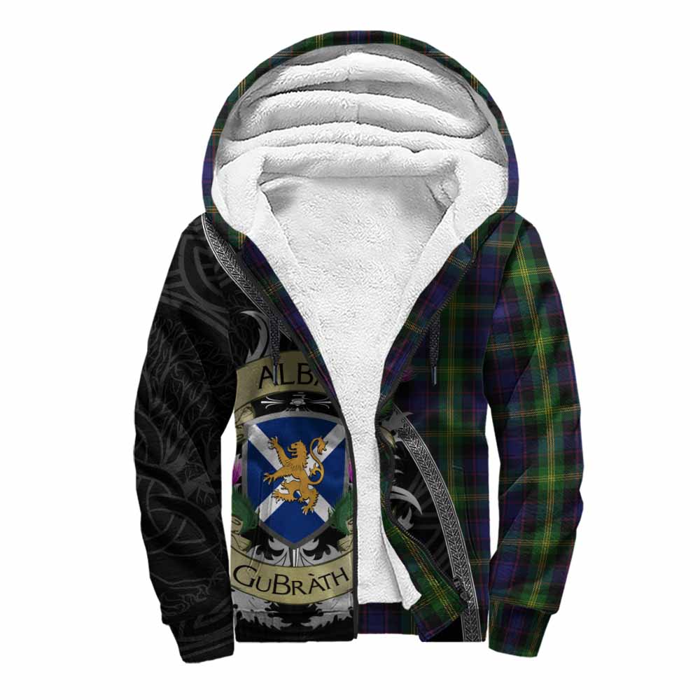 Tartan Vibes Clothing Watson Tartan Family Crest Sherpa Hoodie Lion Rampant Royal Thistle Shield Celtic Inspired
