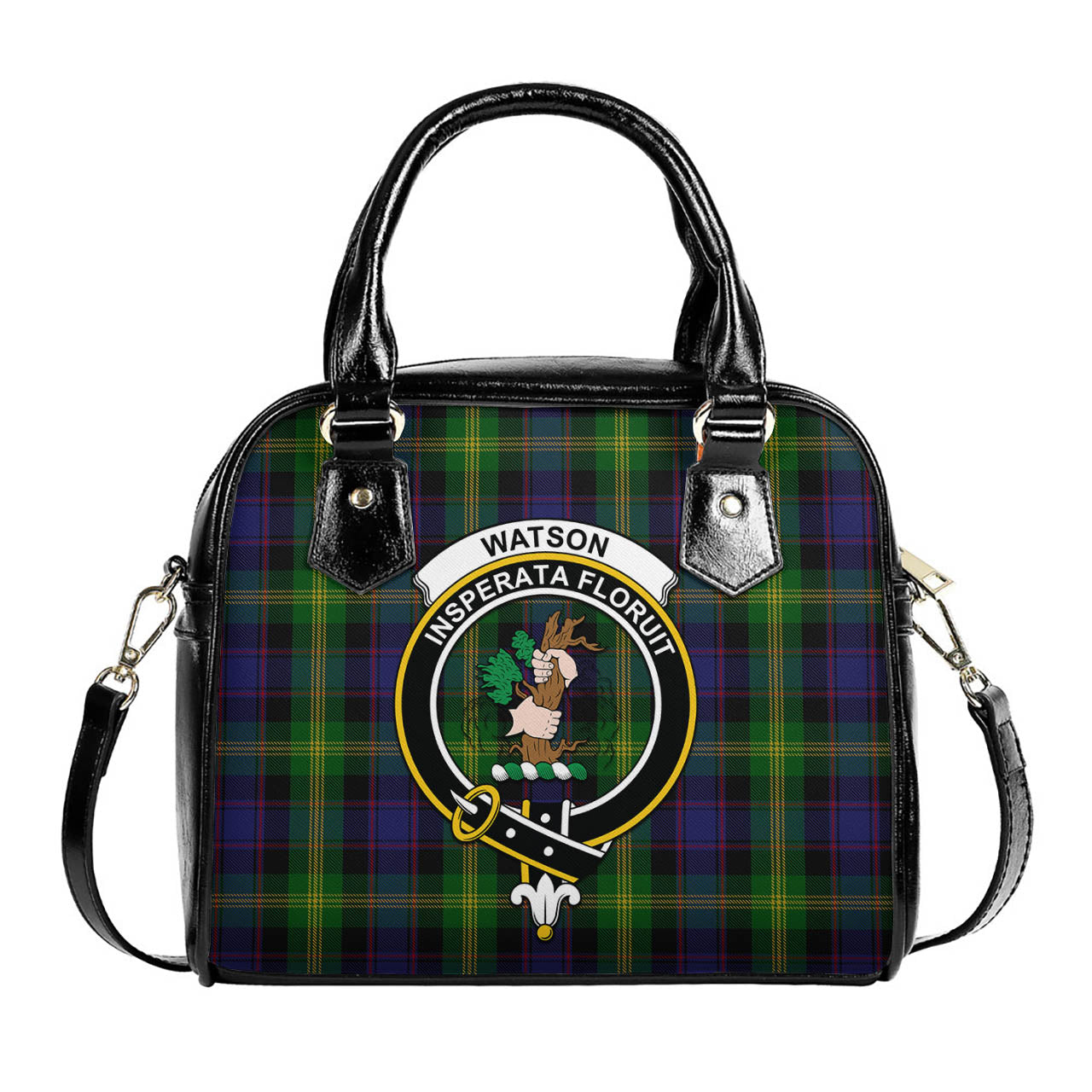 Watson Tartan Shoulder Handbags with Family Crest One Size 6*25*22 cm - Tartanvibesclothing