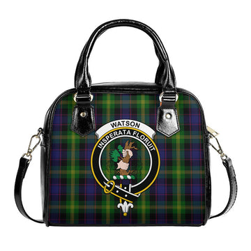 Watson Tartan Shoulder Handbags with Family Crest