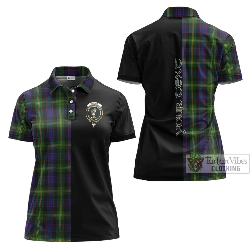 Watson Tartan Women's Polo Shirt with Family Crest and Half Of Me Style Women - Tartanvibesclothing Shop
