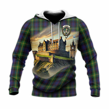 Watson Tartan Family Crest Knitted Hoodie with Scottish Ancient Castle Style