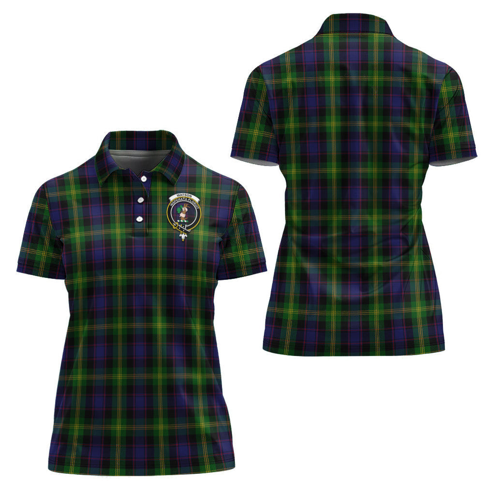 Watson Tartan Polo Shirt with Family Crest For Women Women - Tartan Vibes Clothing