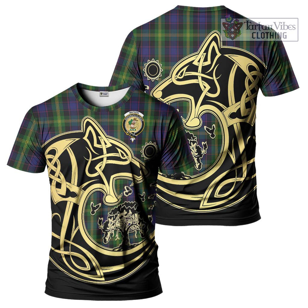 Watson Tartan T-Shirt with Family Crest Celtic Wolf Style Kid's Shirt - Tartan Vibes Clothing