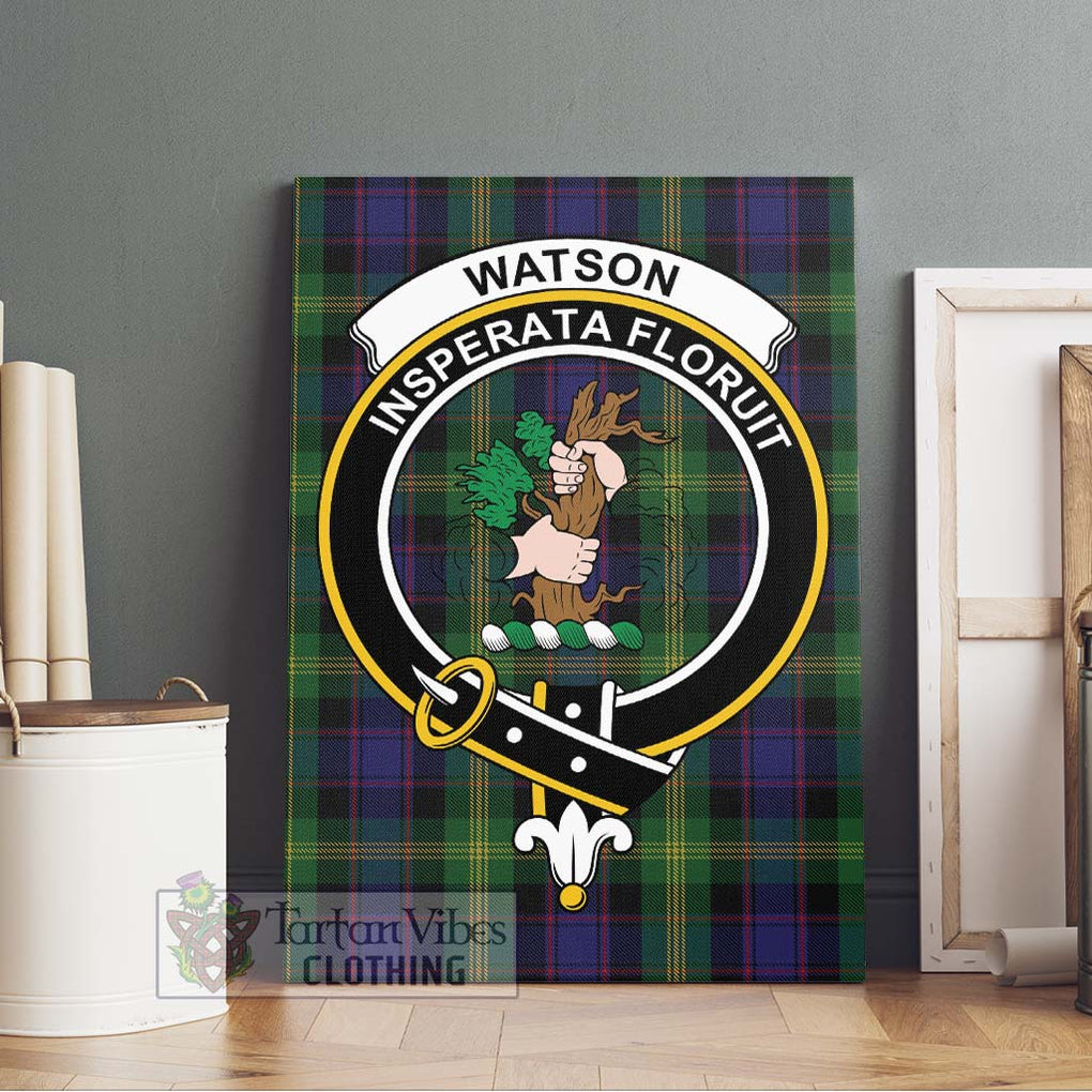 Watson Tartan Canvas Print Wall Art with Family Crest Without Frame - Tartan Vibes Clothing