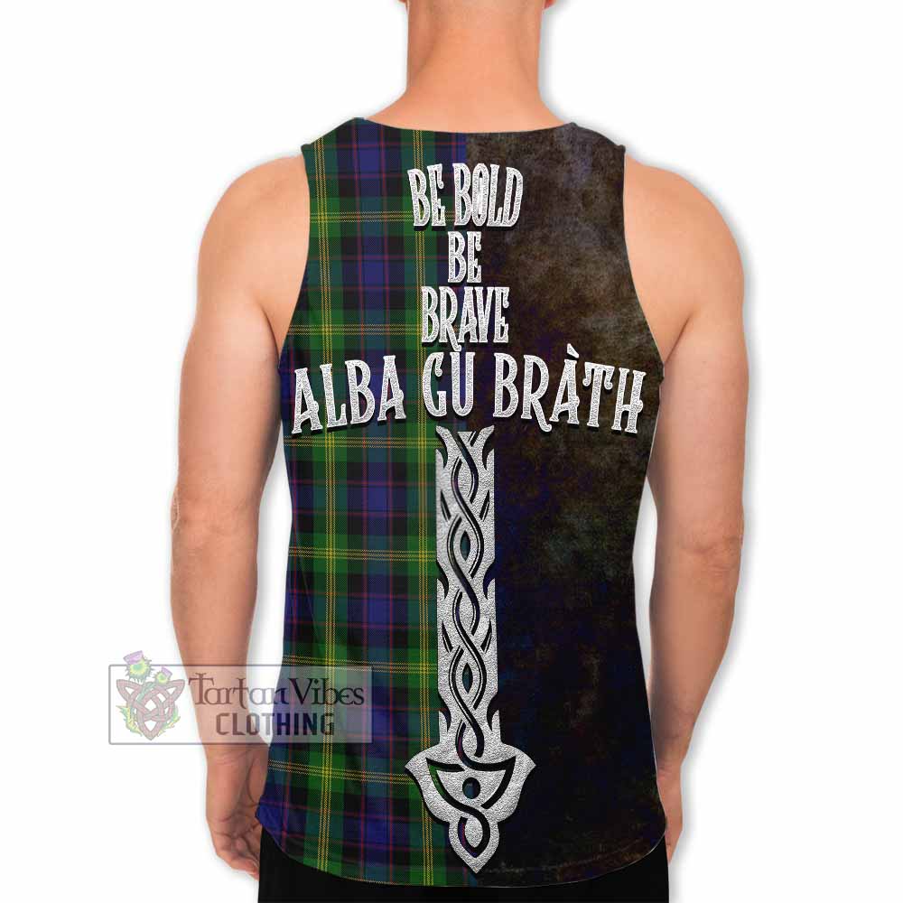Tartan Vibes Clothing Watson Tartan Family Crest Men's Tank Top Alba Gu Brath Be Brave Lion Ancient Style