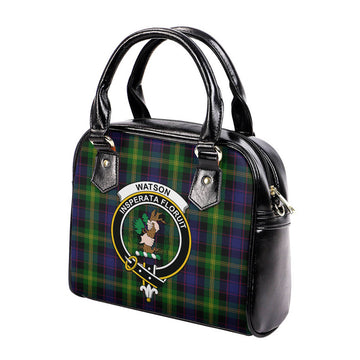 Watson Tartan Shoulder Handbags with Family Crest