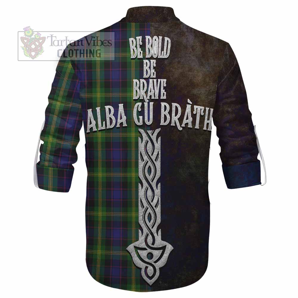 Tartan Vibes Clothing Watson Tartan Family Crest Ghillie Kilt Shirt Alba Gu Brath Be Brave Lion Ancient Style