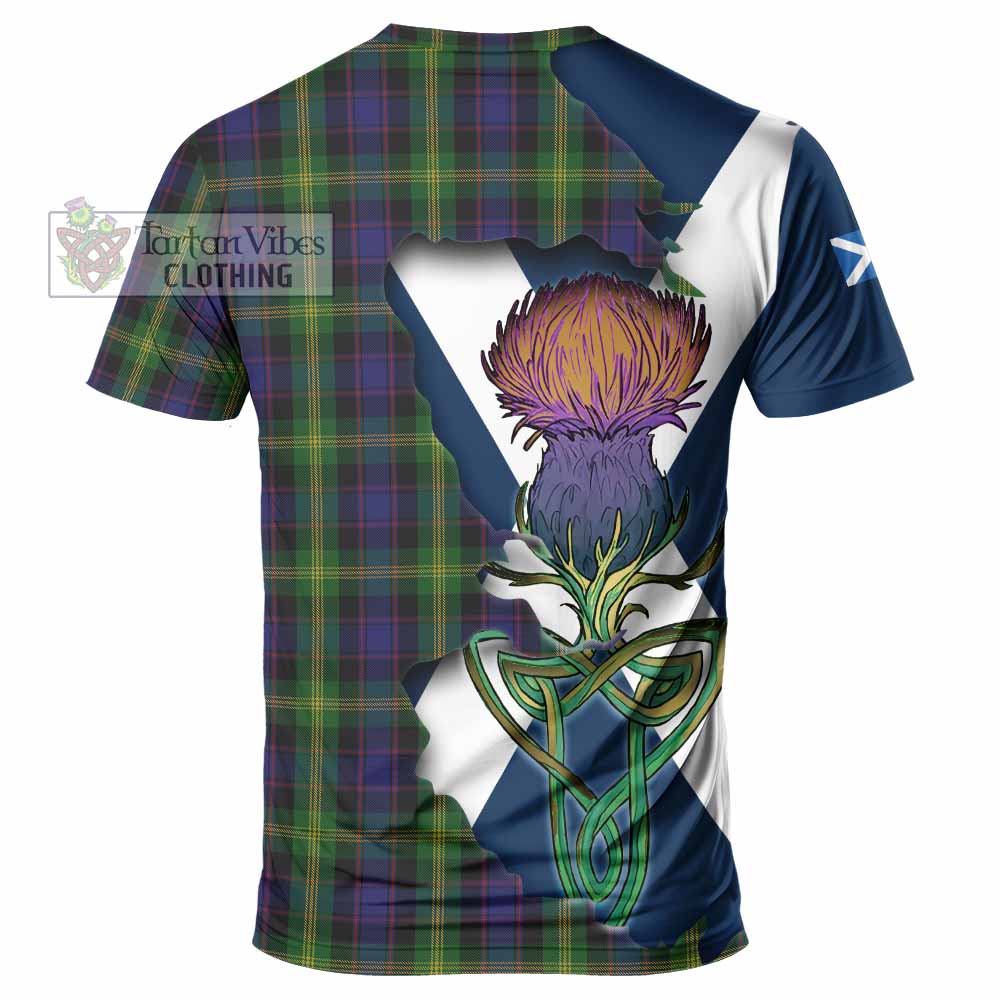 Tartan Vibes Clothing Watson Tartan Family Crest T-Shirt Scottish Thistle Celtic Inspired