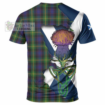 Tartan Vibes Clothing Watson Tartan Family Crest T-Shirt Scottish Thistle Celtic Inspired