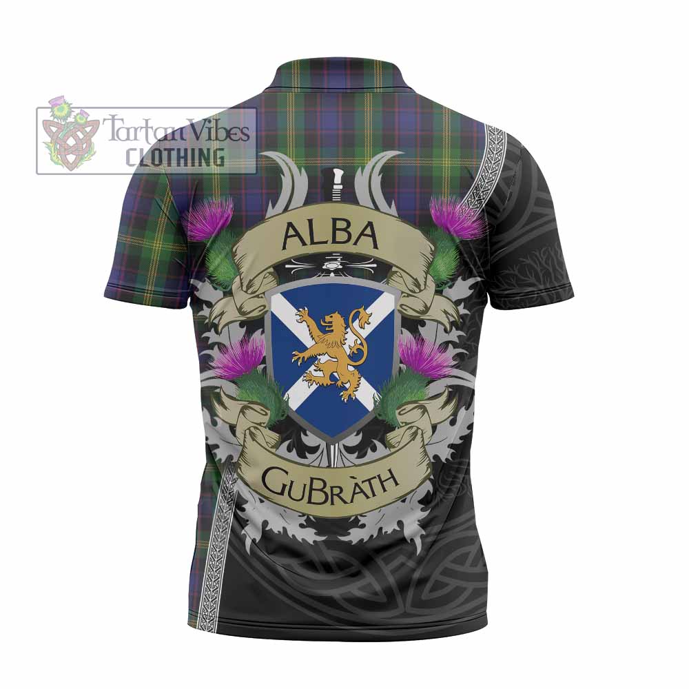 Tartan Vibes Clothing Watson Tartan Family Crest Zipper Polo Shirt Lion Rampant Royal Thistle Shield Celtic Inspired