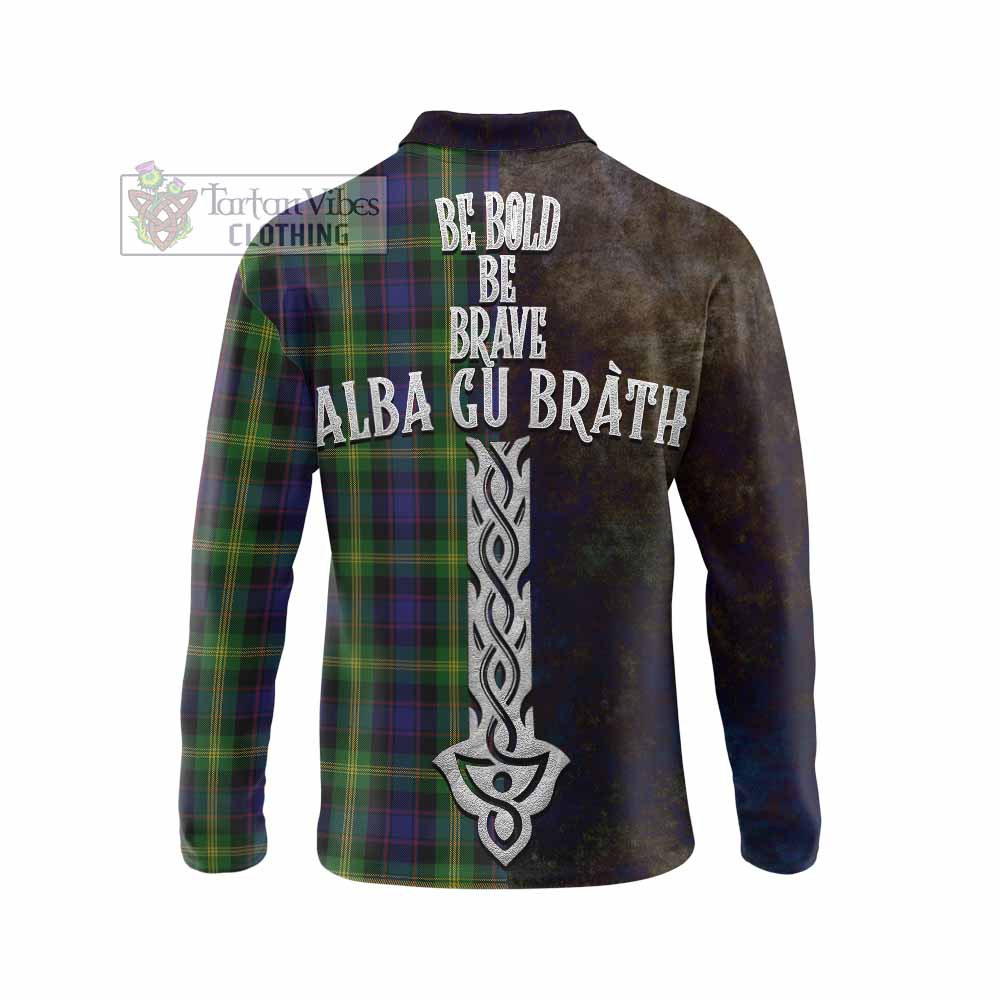 Tartan Vibes Clothing Watson Tartan Family Crest Long Sleeve Polo Shirt Alba Gu Brath Be Brave Lion Ancient Style