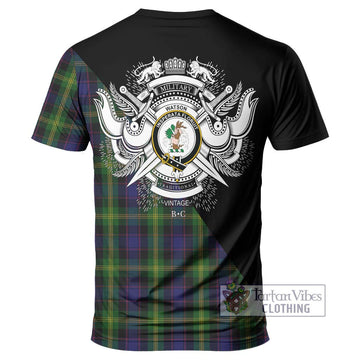 Watson Tartan T-Shirt with Family Crest and Military Logo Style - Tartanvibesclothing Shop