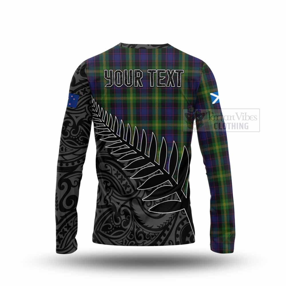 Tartan Vibes Clothing Watson Crest Tartan Long Sleeve T-Shirt with New Zealand Silver Fern Half Style