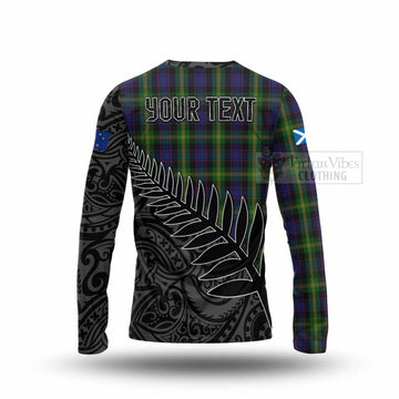 Tartan Vibes Clothing Watson Crest Tartan Long Sleeve T-Shirt with New Zealand Silver Fern Half Style