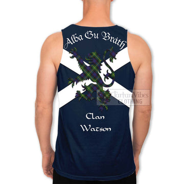 Watson Tartan Lion Rampant Men's Tank Top Proudly Display Your Heritage with Alba Gu Brath and Clan Name