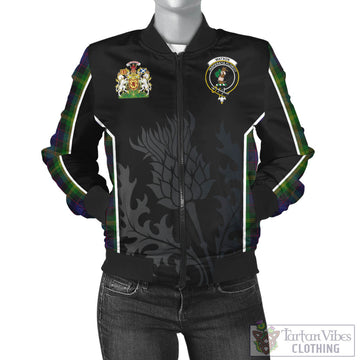 Watson Tartan Bomber Jacket with Family Crest and Scottish Thistle Vibes Sport Style