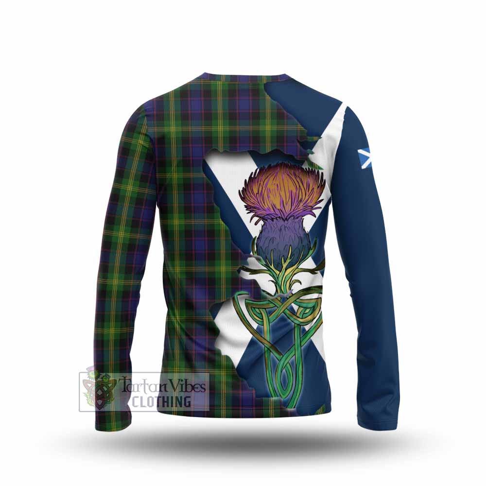 Tartan Vibes Clothing Watson Tartan Family Crest Long Sleeve T-Shirt Scottish Thistle Celtic Inspired