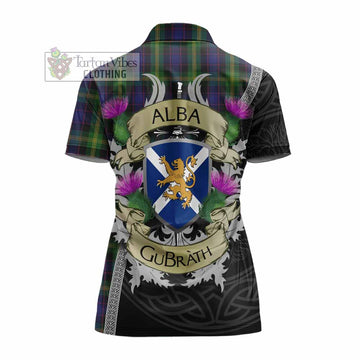 Watson Tartan Family Crest Women's Polo Shirt Lion Rampant Royal Thistle Shield Celtic Inspired