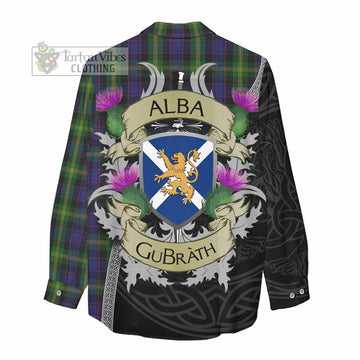 Watson Tartan Family Crest Women's Casual Shirt Lion Rampant Royal Thistle Shield Celtic Inspired