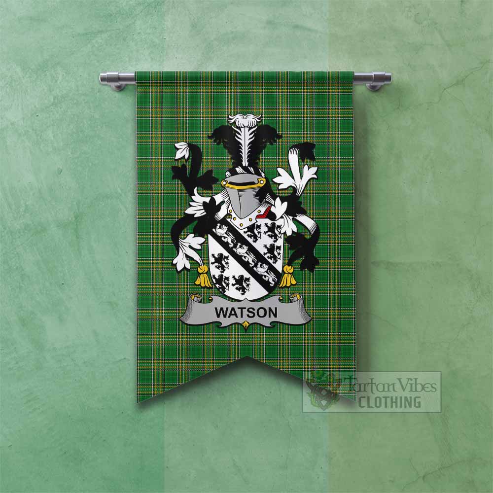 Watson Irish Clan Tartan Gonfalon, Tartan Banner with Coat of Arms Fishtail - Tartan Vibes Clothing