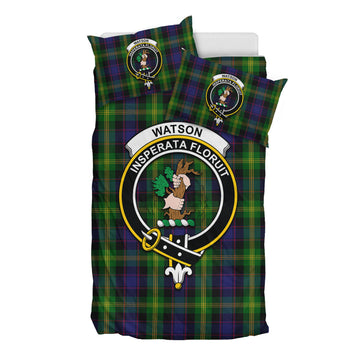 Watson Tartan Bedding Set with Family Crest