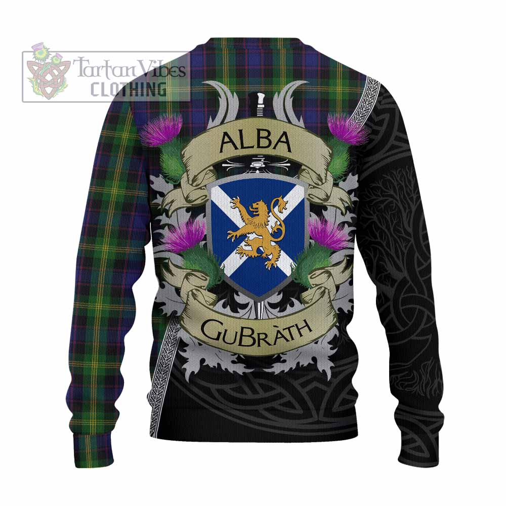 Tartan Vibes Clothing Watson Tartan Family Crest Knitted Sweater Lion Rampant Royal Thistle Shield Celtic Inspired