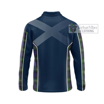 Watson Tartan Long Sleeve Polo Shirt with Family Crest and Lion Rampant Vibes Sport Style - Tartan Vibes Clothing