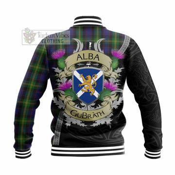Watson Tartan Family Crest Baseball Jacket Lion Rampant Royal Thistle Shield Celtic Inspired