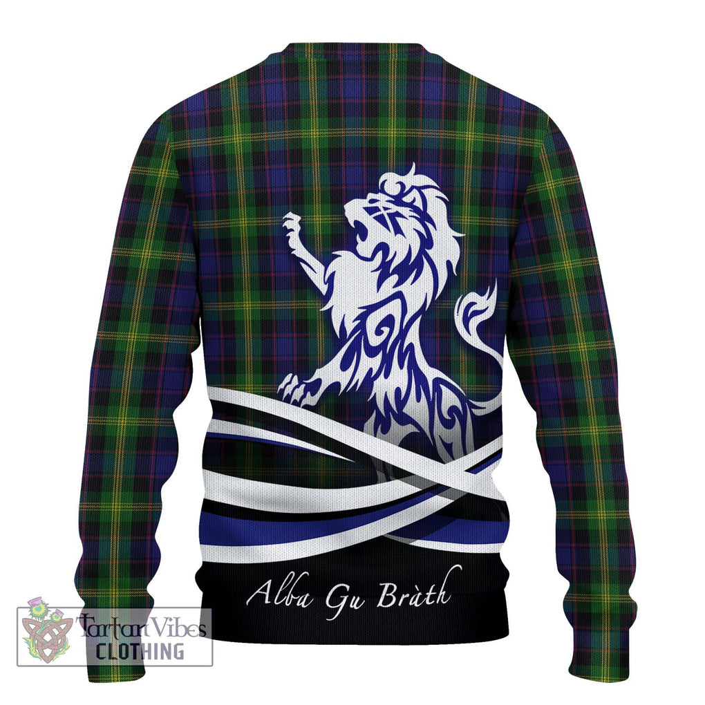 Watson Tartan Knitted Sweater with Alba Gu Brath Regal Lion Emblem - Tartanvibesclothing Shop