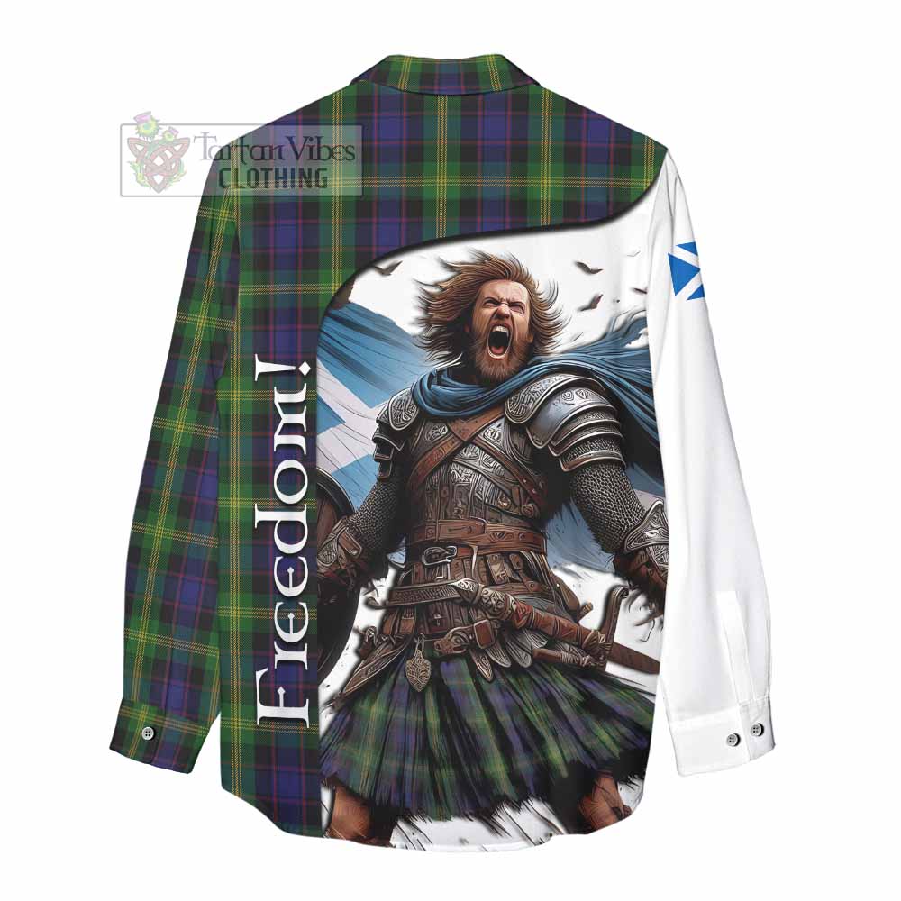 Tartan Vibes Clothing Watson Crest Tartan Women's Casual Shirt Inspired by the Freedom of Scottish Warrior