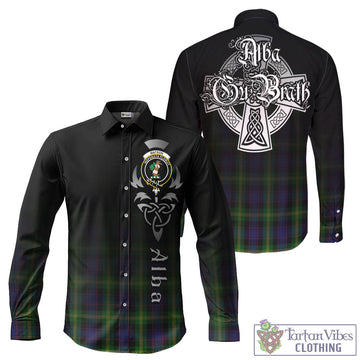 Watson Tartan Long Sleeve Button Up Featuring Alba Gu Brath Family Crest Celtic Inspired