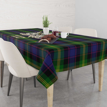 Watson Tartan Tablecloth with Clan Crest and the Golden Sword of Courageous Legacy