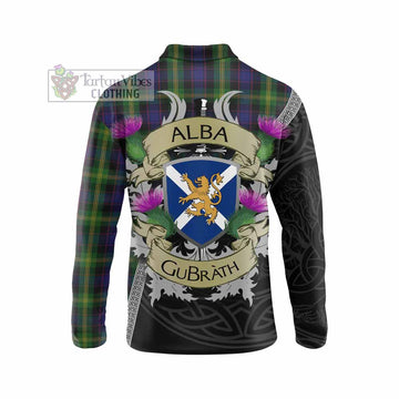 Tartan Vibes Clothing Watson Tartan Family Crest Long Sleeve Polo Shirt Lion Rampant Royal Thistle Shield Celtic Inspired