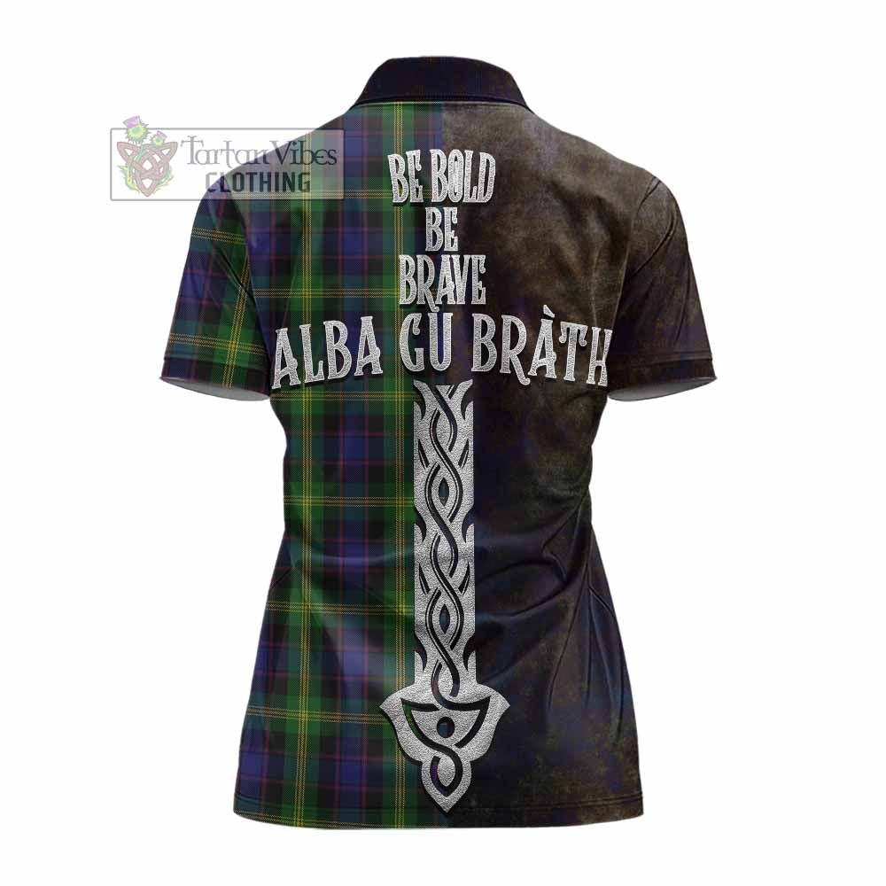 Tartan Vibes Clothing Watson Tartan Family Crest Women's Polo Shirt Alba Gu Brath Be Brave Lion Ancient Style